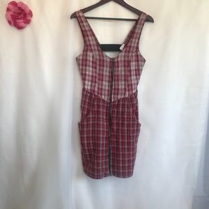 UO/Urban Renewal plaid women's zip up dress A216